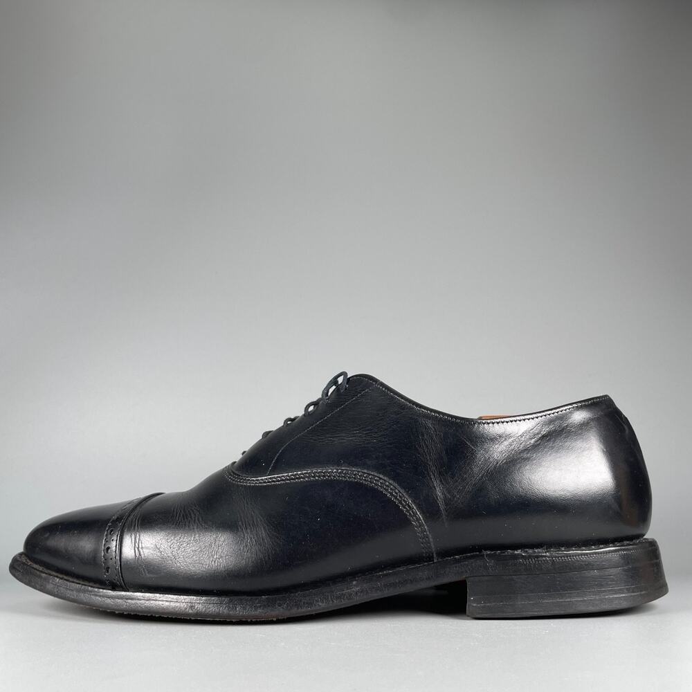 Allen Edmonds Byron Men's Size 10.5 Black Leather Oxford Cap Toe Dress Shoes EUC